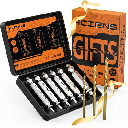 9 Pcs Damaged Screw Extractor Set,White Elephant Gifts for Adults Dad,Christmas Stocking Stuffers for Adults Men Him