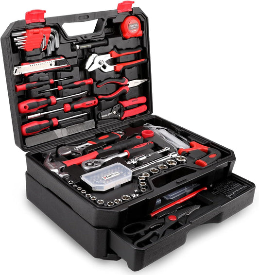 General Home/Auto Repair Tool Set, Toolbox Storage Case with Drawer, General Household Tool Kit - Perfect for Homeowner