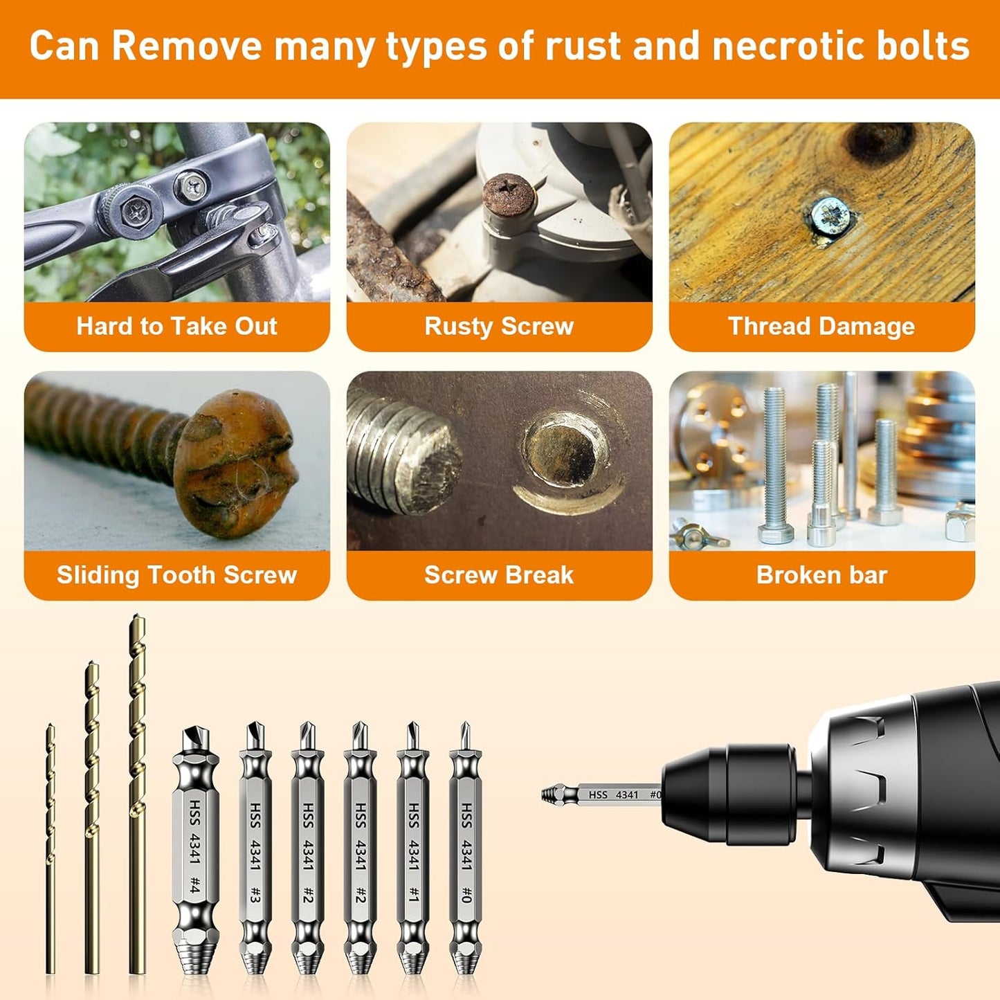 9 Pcs Damaged Screw Extractor Set,White Elephant Gifts for Adults Dad,Christmas Stocking Stuffers for Adults Men Him