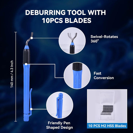 Tube Cutter Set 8 IN 1, Heavy Duty Pipe Cutter 1/8''-2'', Mini Pipe Cutter 1/8 to 1-1/8”, Deburring Tool with 10 Steel Blades Tubing Reamer 2 Copper Pipe Cleaner Brush for HVAC Plumbing