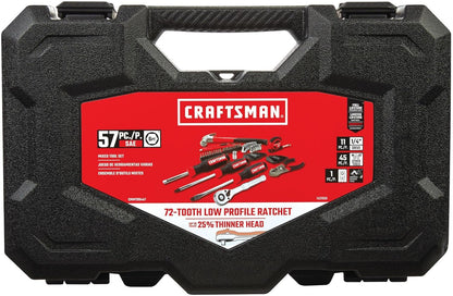 CRAFTSMAN 57-Piece Mechanics Tool Set (CMMT99447) – SAE/Metric Sockets, Impact Ready, Auto & Home Repair Kit